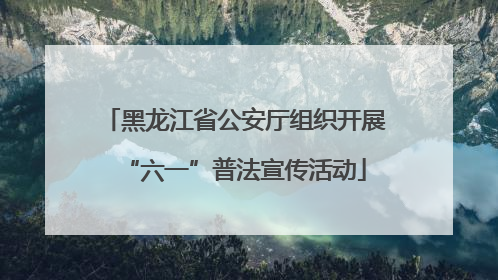 黑龙江省公安厅组织开展“六一”普法宣传活动