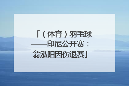 （体育）羽毛球——印尼公开赛：翁泓阳因伤退赛