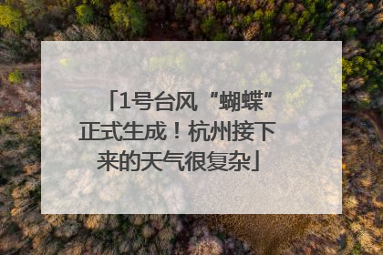 1号台风“蝴蝶”正式生成！杭州接下来的天气很复杂