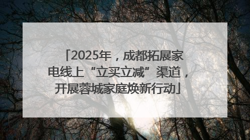 2025年，成都拓展家电线上“立买立减”渠道，开展蓉城家庭焕新行动
