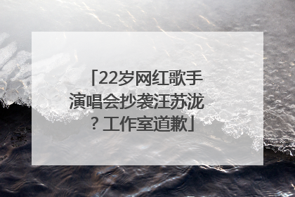 22岁网红歌手演唱会抄袭汪苏泷？工作室道歉