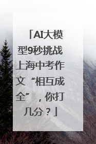 AI大模型9秒挑战上海中考作文“相互成全”，你打几分？
